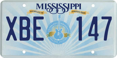 MS license plate XBE147