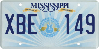 MS license plate XBE149