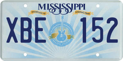 MS license plate XBE152