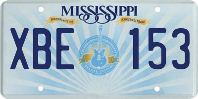 MS license plate XBE153