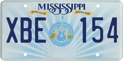 MS license plate XBE154