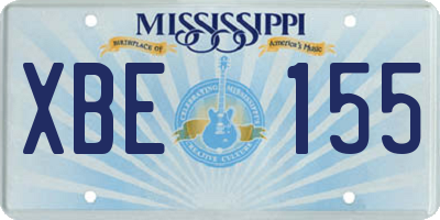 MS license plate XBE155
