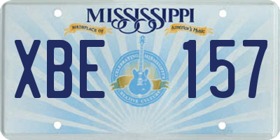 MS license plate XBE157