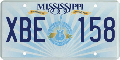 MS license plate XBE158