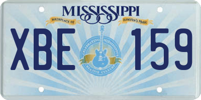 MS license plate XBE159