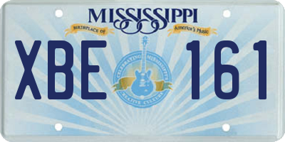 MS license plate XBE161