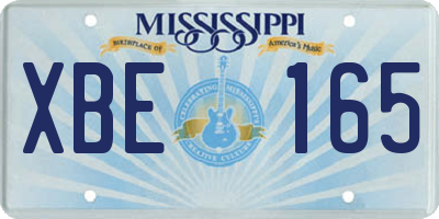 MS license plate XBE165