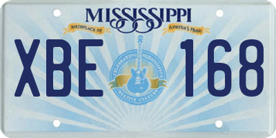 MS license plate XBE168