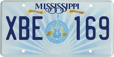 MS license plate XBE169