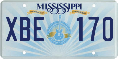 MS license plate XBE170