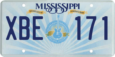 MS license plate XBE171