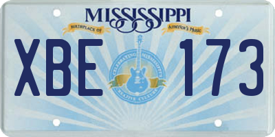 MS license plate XBE173