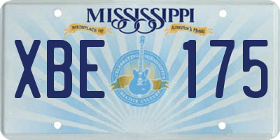MS license plate XBE175
