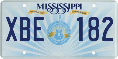 MS license plate XBE182
