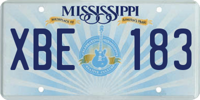 MS license plate XBE183