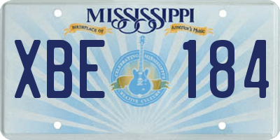 MS license plate XBE184