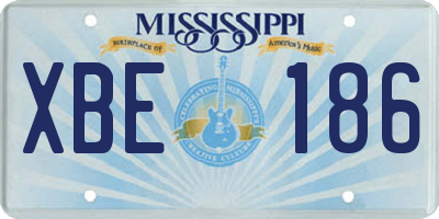 MS license plate XBE186