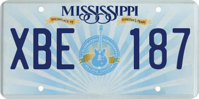 MS license plate XBE187