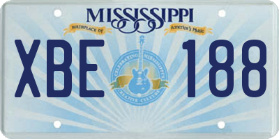MS license plate XBE188