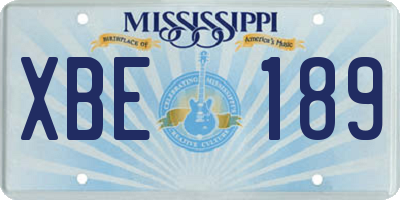MS license plate XBE189