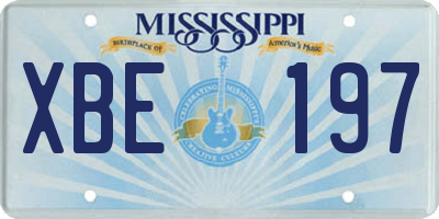 MS license plate XBE197