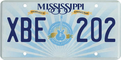 MS license plate XBE202