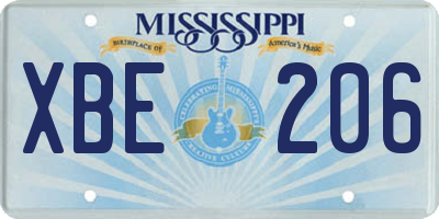 MS license plate XBE206