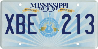 MS license plate XBE213