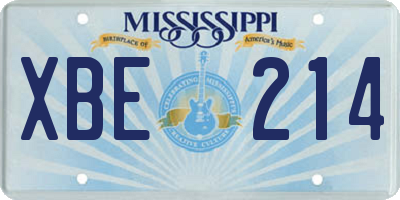MS license plate XBE214