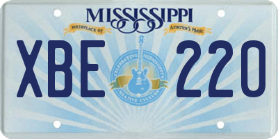 MS license plate XBE220