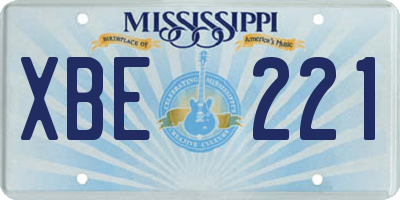 MS license plate XBE221