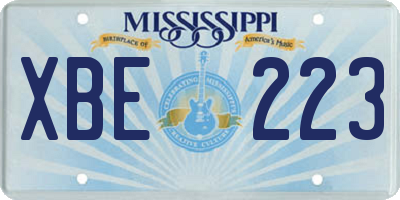MS license plate XBE223