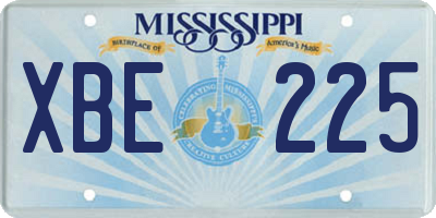 MS license plate XBE225