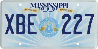 MS license plate XBE227