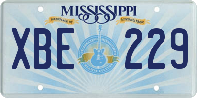 MS license plate XBE229