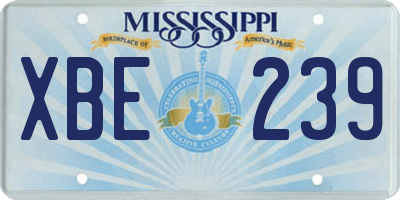 MS license plate XBE239