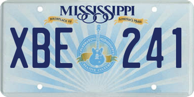 MS license plate XBE241