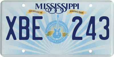 MS license plate XBE243