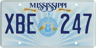 MS license plate XBE247