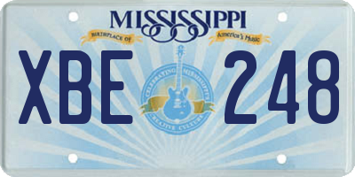 MS license plate XBE248