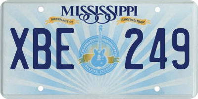 MS license plate XBE249