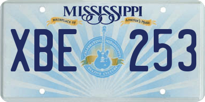 MS license plate XBE253