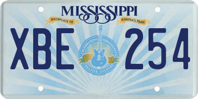 MS license plate XBE254