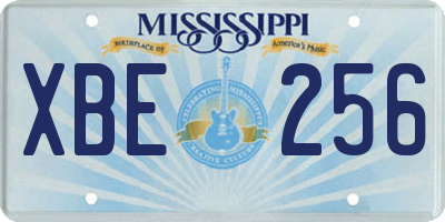 MS license plate XBE256