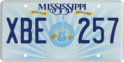 MS license plate XBE257