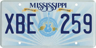 MS license plate XBE259