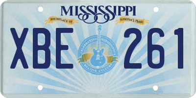 MS license plate XBE261