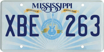 MS license plate XBE263