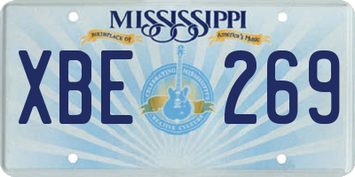 MS license plate XBE269