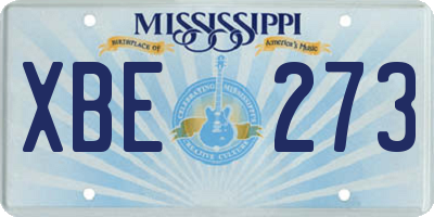 MS license plate XBE273
